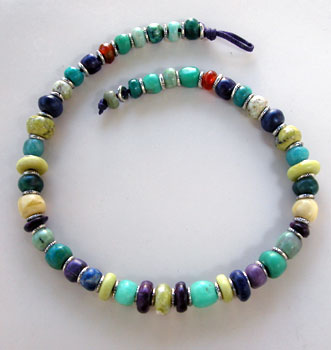 Hand Sculpted mixed gemstone necklace