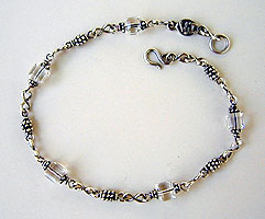 Sterling silver and Swarovski crystal Ankle Bracelet by Vicky Jousan
