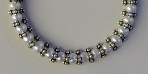 Sterling Silver and Pearls Bracelet by Vicky Jousan