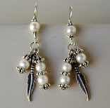 Cultured Pearls and Sterling Silver earrings by Vicky Jousan