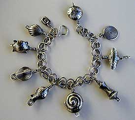 All silver Eclectic Charm Bracelet - by Vicky Jousan