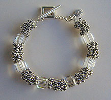 Swarovski crystal and Bali sterling silver bracelet by Vicky Jousan
