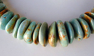 Chunky Chinese Turquoise necklace with sterling silver chain and clasp by Vicky Jousan