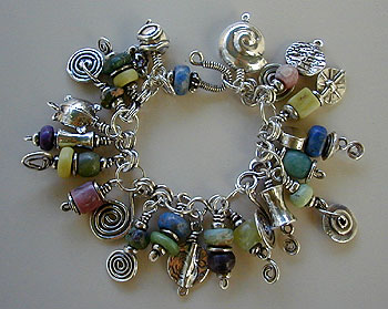 Africa John beads - .999 silver beads bracelet by Vicky Jousan