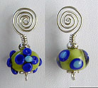 Lampwork Beads by Susan Barnes with Hill Tribe Silver bangle bracelet and earrings - by Vicky Jousan