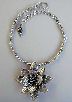 Hill Tribe silver bangle necklace  by Vicky Jousan