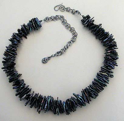 Black Stick Pearl Necklace