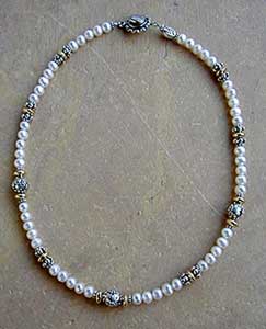 Freshwater Pearls 14k gold filled and sterling silver necklace by Vicky Jousan