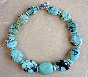 Turquoise and sterling silver necklace by Vicky Jousan