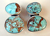 Turquoise and sterling silver earrings by Vicky Jousan