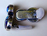 Dichroic Glass and Sterling Silver earrings by Vicky Jousan