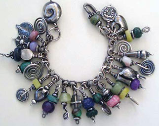 Africa John beads - .999 silver beads bracelet by Vicky Jousan