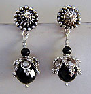 black onyx and silver earrings