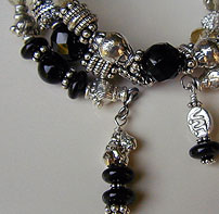 Faceted Black Onyx, Citrine and sterling silver bracelet by Vicky Jousan