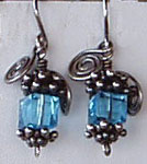 aqua crystal earrings