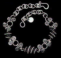 wire wrapped sterling silver necklace
