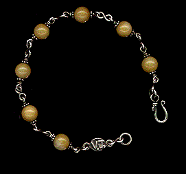 yellow jade ankle bracelet