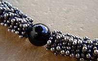 Black Onyx and Bali Sterling Silver necklace by Vicky Jousan