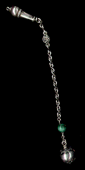 Bali sterling silver and malachite pendulum