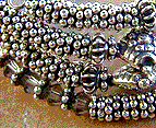Swarovski crystal and Bali sterling silver memory wire bracelet by Vicky Jousan