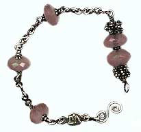 Sterling silver and Faceted Rose Quartz Pendulum Bracelet
