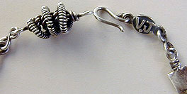 Sterling silver pendulum ankle bracelet by Vicky Jousan