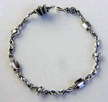 Sterling silver pendulum ankle bracelet by Vicky Jousan