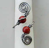 Red Jasper and Sterling Silver toe ring