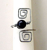 Black Onyx and Sterling Silver toe ring