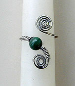 Malachite and Sterling Silver toe ring