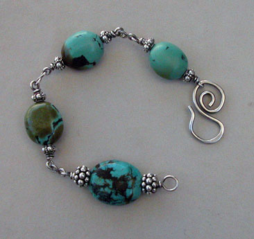 turquoise and silver pendulum bracelet