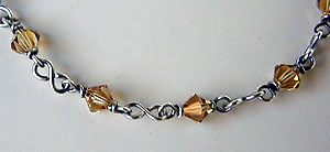 Sterling silver and Swarovski crystal Ankle Bracelet by Vicky Jousan