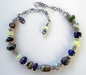 Lapis, Jasper, Sugilite, Verd-Antique - stones by Africa John - sterling silver necklace by Vicky Jousan