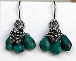 Tibetan Turquoise earrings with sterling silver wires by Vicky Jousan