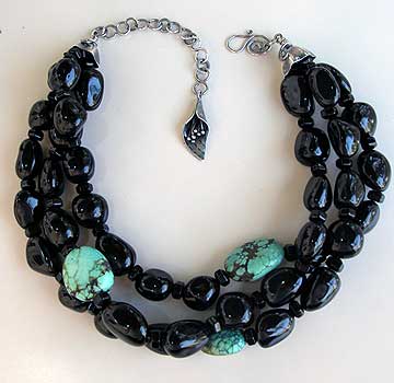 Black Onyx and Turquoise Necklace