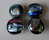 Dichroic Glass and Sterling Silver earrings by Vicky Jousan