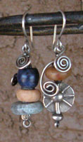Brownish Lavender and Rose Color Jasper and Sterling Silver Earrings