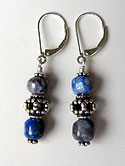 Chilean lapis and sterling silver bracelet and earrings by Vicky Jousan