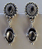 Moonstone and Bali silver earrings