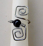 Black Onyx and Sterling Silver toe ring