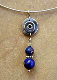 handcrafted sterling silver and Lapis Lazuli necklace by Vicky Jousan