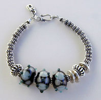 Lampwork Beads and Sterling silver bracelet by Vicky Jousan